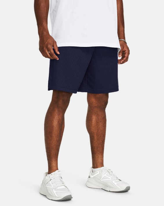Men's UA Rival Waffle Shorts in Blue image number 0